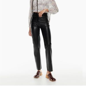 Aritzia Black Melina Vegan Leather Pant, Size 0